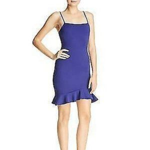 SUNSET and Spring Ruffle-Hem Body-Con Dress Blue, Size Medium